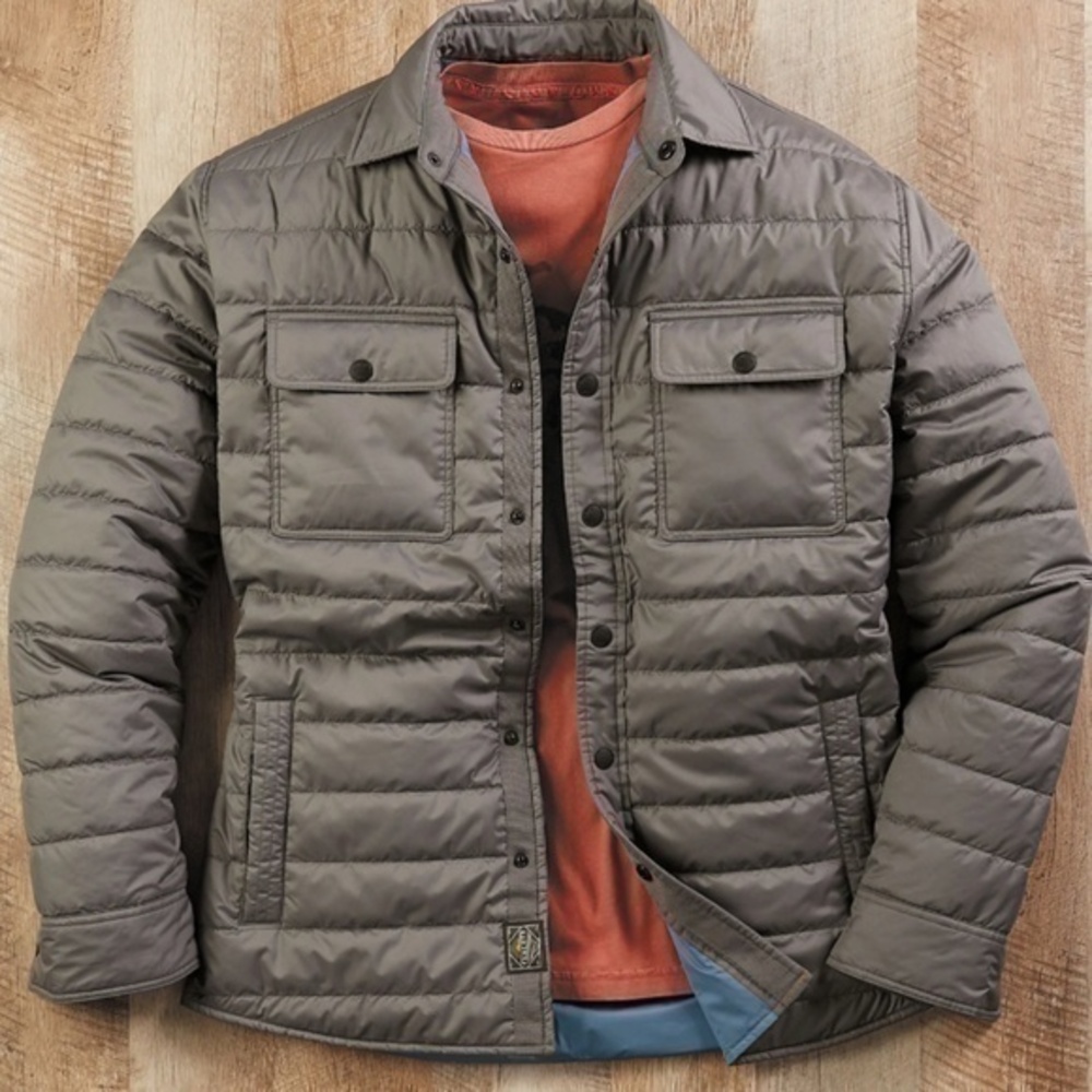 Faherty Atmosphere Quilted Shirt Jacket Size Medium